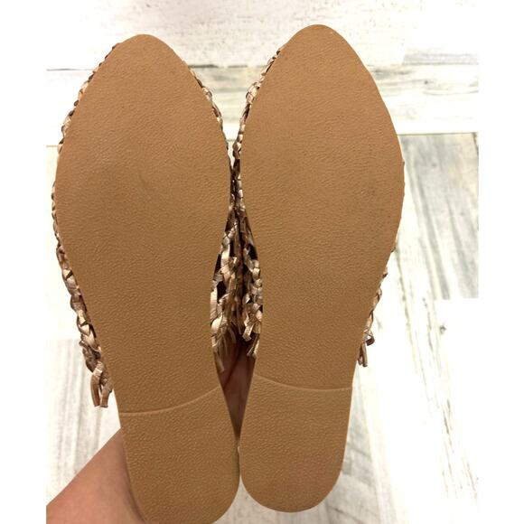 Coconuts by Matisse Women’s 6 Gold Leather Boho Slip-On Flat Sandals NEW - Picture 6 of 7